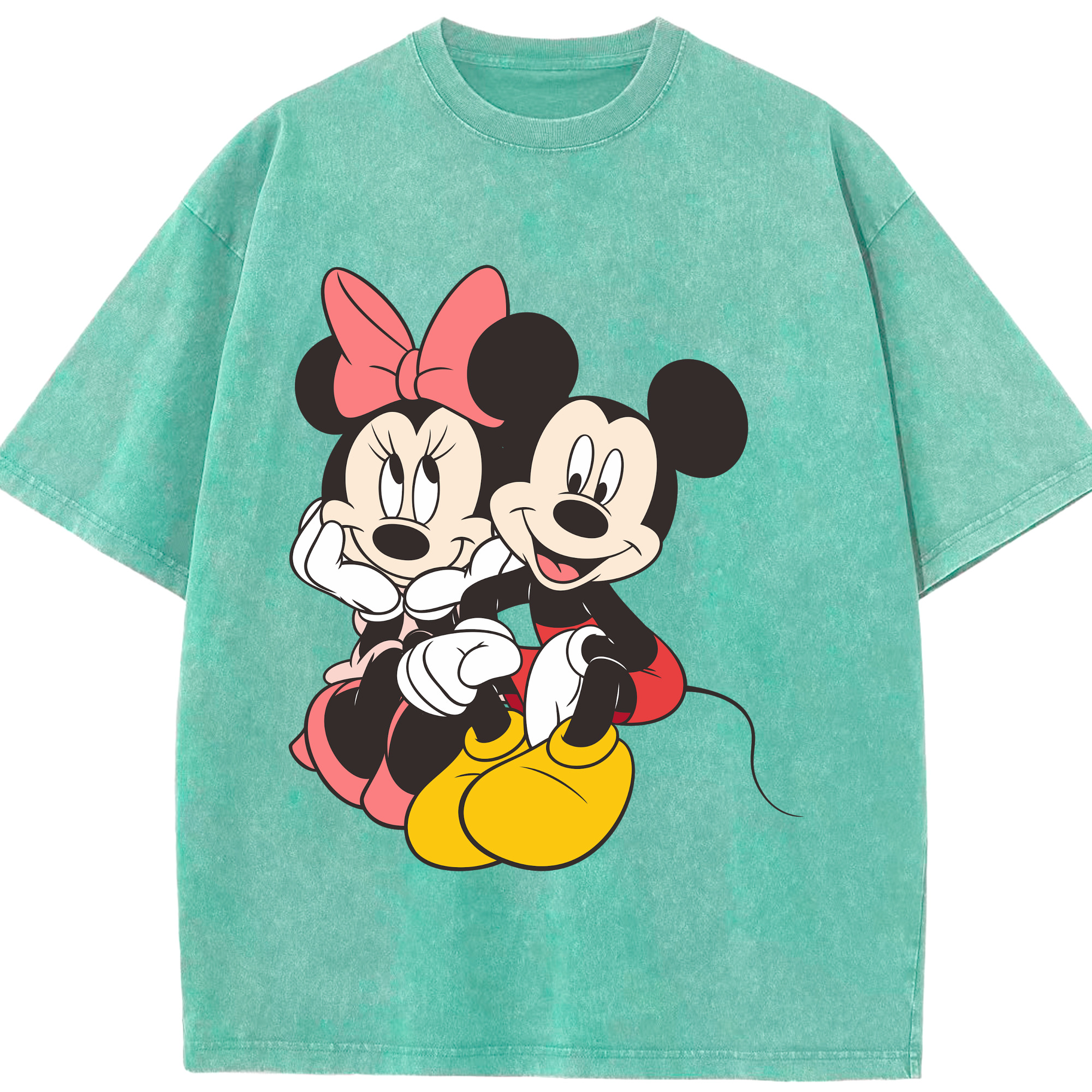 （画像用） ミッキーマウス Mickey Mouse 綿100% ヴィンテージ風 半袖Tシャツ（フロントプリント）